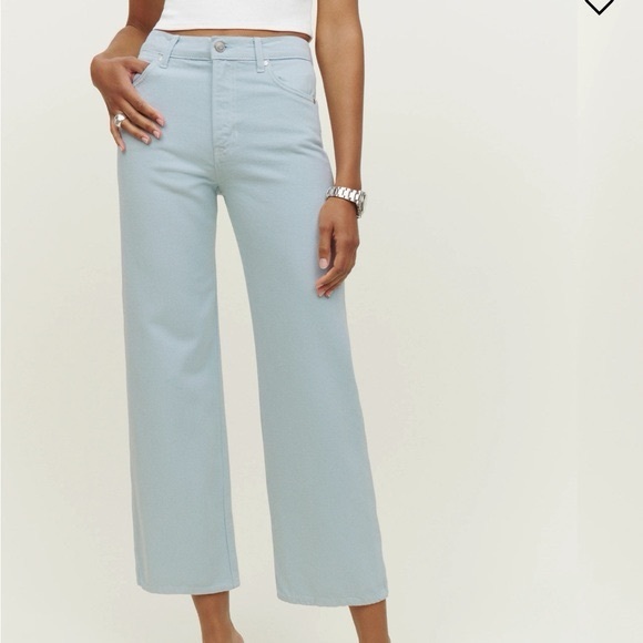Reformation Cowboy High Rise Jeans -Powder Light Blue - Size 28 - Picture 4 of 10